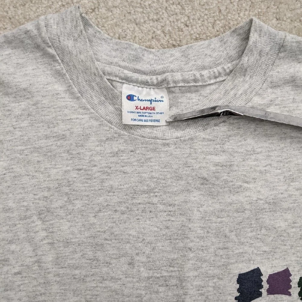 Vintage Champion gray logo t-shirt XL - Picture 3 of 5